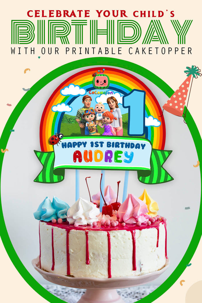 Cocomelon Birthday Party - Digital Cake Centerpiece or Topper