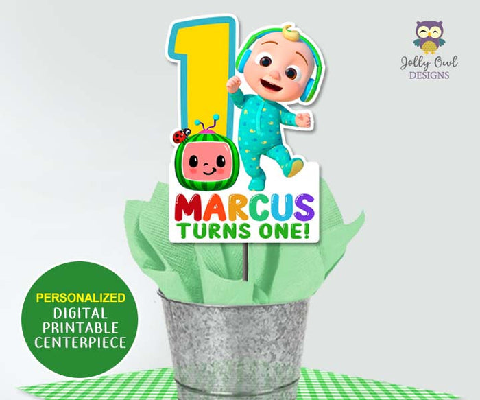 Cocomelon Birthday Party - Personalized Centerpiece Digital Printable