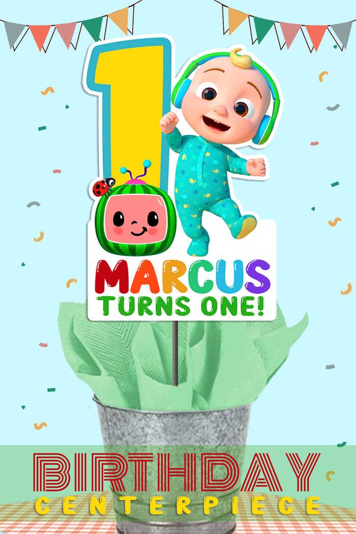 Cocomelon Birthday Party - Personalized Centerpiece Digital Printable