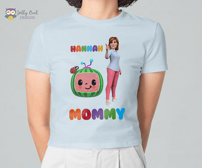 Cocomelon Iron On Transfer T-shirt Design / Birthday Family T-shirt For Mommy or Mom / Digital File Only - Jolly Owl Designs