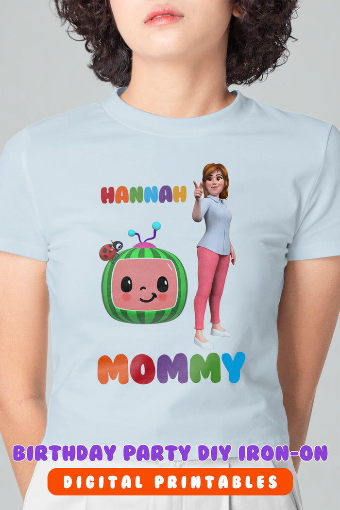 Cocomelon Iron On Transfer T-shirt Design / Birthday Family T-shirt For Mommy or Mom / Digital File Only - Jolly Owl Designs