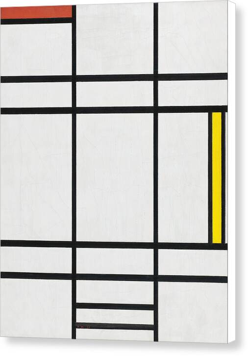 Composition in White, Red, and Yellow - Canvas Print
