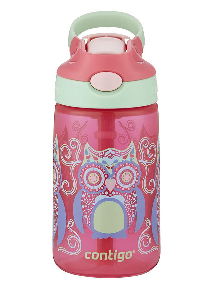 Contigo AUTOSPOUT Straw Gizmo Flip Kids Water Bottle, 14 oz, Sprinkles with Owl Parliament (2004943)