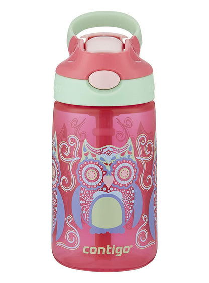 Contigo AUTOSPOUT Straw Gizmo Flip Kids Water Bottle, 14 oz, Sprinkles with Owl Parliament (2004943)