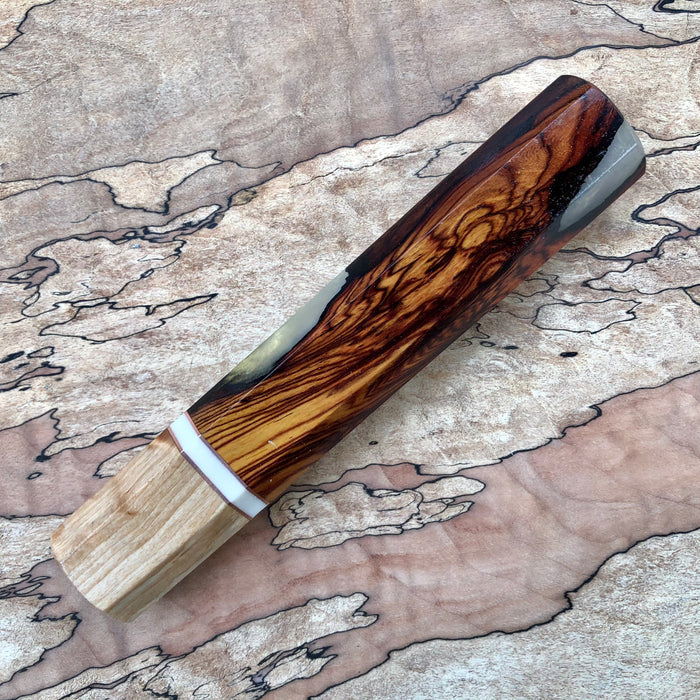 Custom Japanese Knife Handle - Rosewood swirl