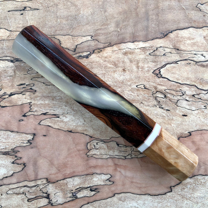 Custom Japanese Knife Handle - Rosewood swirl