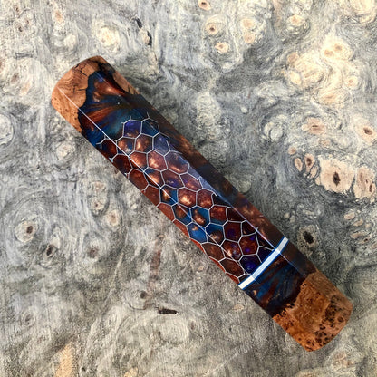 Custom Japanese Knife handle (wa handle) - cherry burl hybrid