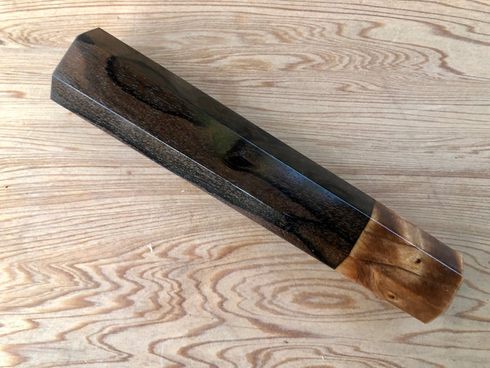 Custom Japanese Knife handle (wa handle) for 165-210mm - Ziricote and Sugi cedar