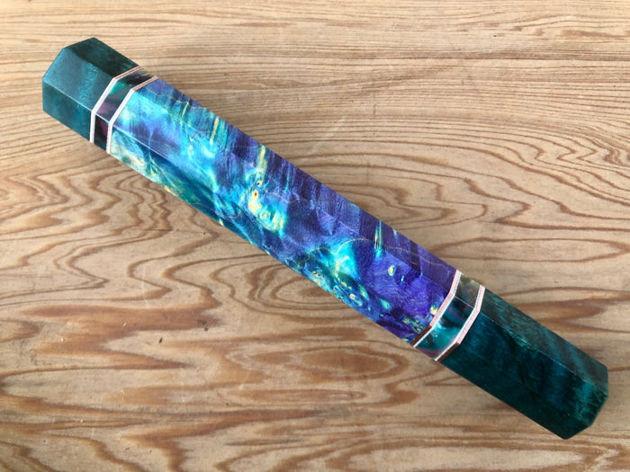 Custom Japanese Knife handle (wa handle)  for 240mm - Dyed box elder and mango