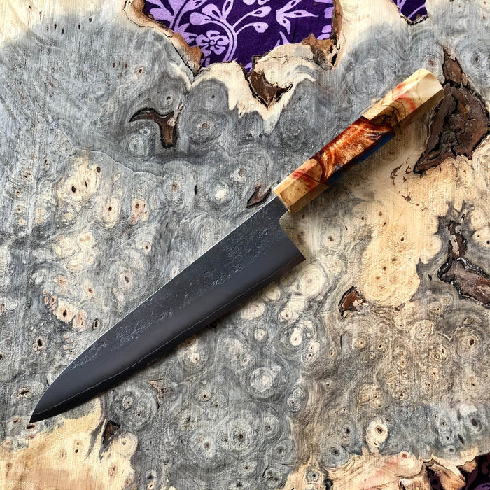 Custom Yoshikane Shiro 2 Nashiji Gyuto 210mm - Flame Box Eldar  Hybrid