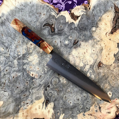 Custom Yoshikane Shiro 2 Nashiji Gyuto 210mm - Flame Box Eldar  Hybrid