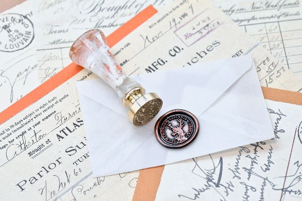 Deer Latin Motto Wax Seal Stamp | S - Backtozero B20 - antique, dedication, latin, latin motto, Message, motivation, Retro, Signature, signaturehandle, wisdom