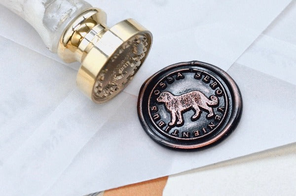 Dog Latin Motto Wax Seal Stamp | S - Backtozero B20 - Ambitious, antique, latin, latin motto, Message, motivation, Retro, Signature, signaturehandle