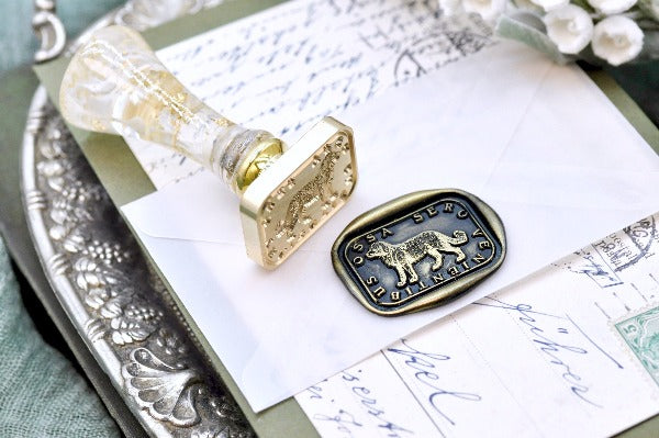 Dog Latin Motto Wax Seal Stamp - Backtozero B20 - Ambitious, antique, latin, latin motto, Message, motivation, Retro, rounded rectangle, Signature, signaturehandle