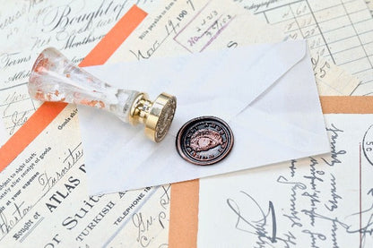 Eye Latin Motto Wax Seal Stamp | S - Backtozero B20 - antique, blind, latin, latin motto, love, Message, Retro, sight, Signature, signaturehandle
