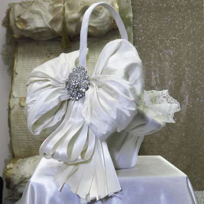 Flower Girl Silk & Satin Basket - RSVP Style