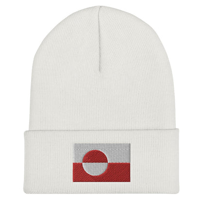 Greenlandic Flag Embroidered Beanie Scandinavian Design Studio
