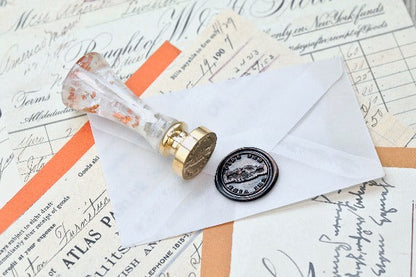 Handshake Latin Motto Wax Seal Stamp | S - Backtozero B20 - antique, hand, latin, latin motto, Retro, Signature, signaturehandle, trust