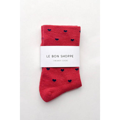 Heart Sneaker Socks | Tomato + Navy