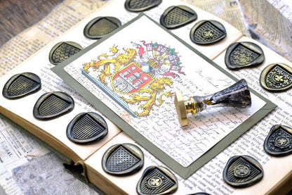 Heraldic Pattern Shield Wax Seal Stamp | Murrey - Backtozero B20 - grid, Heraldic, heraldry, pattern, shield, Signature, signaturehandle