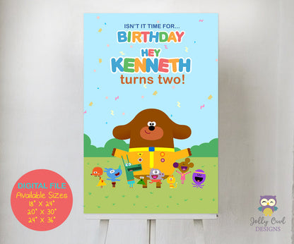 Hey Duggee Birthday Party Welcome Sign - Personalized Digital Printable