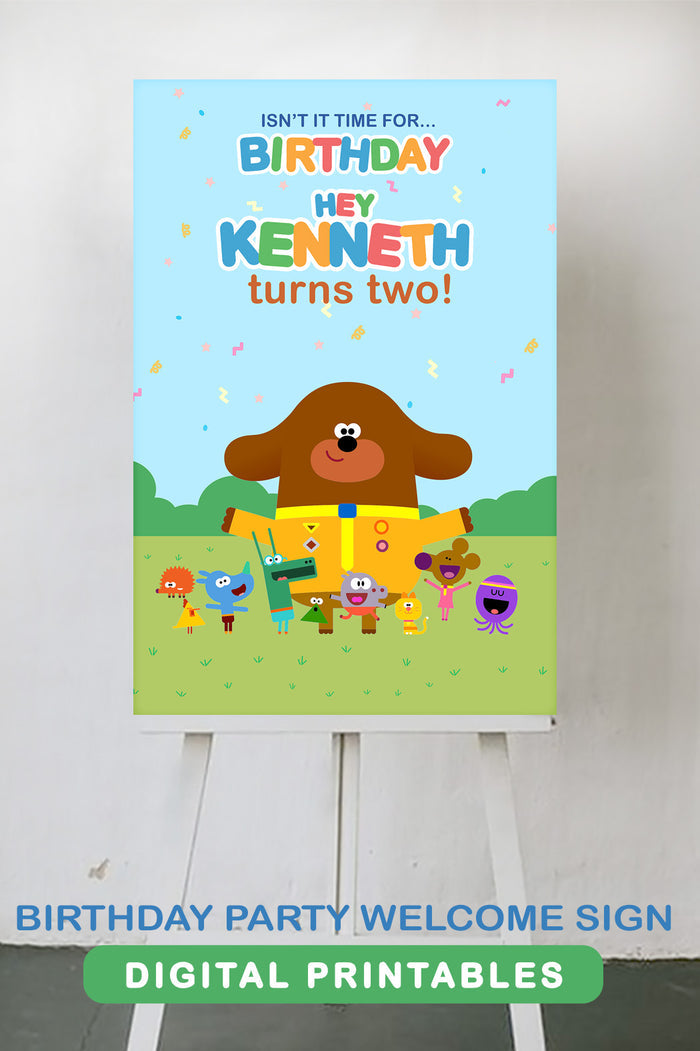 Hey Duggee Birthday Party Welcome Sign - Personalized Digital Printable