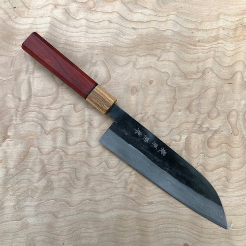 Kajiwara Ao 2 KU Damascus Santoku 180mm