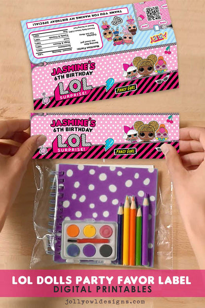 LOL Dolls Party Favor Bag Label L.O.L. Surprise - Personalized Digital File