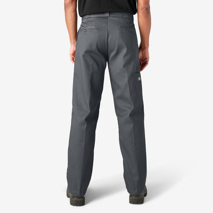 Back view of the Dickies charcoal gray double knee work pant showing the back pockets