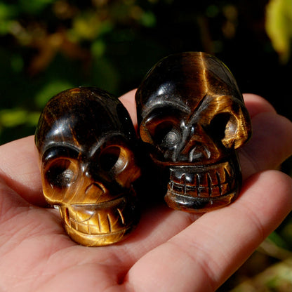 Tiger Eye Carved Crystal Skull