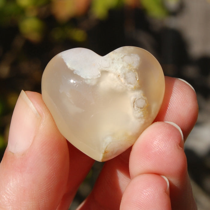 Sakura Agate Crystal Heart