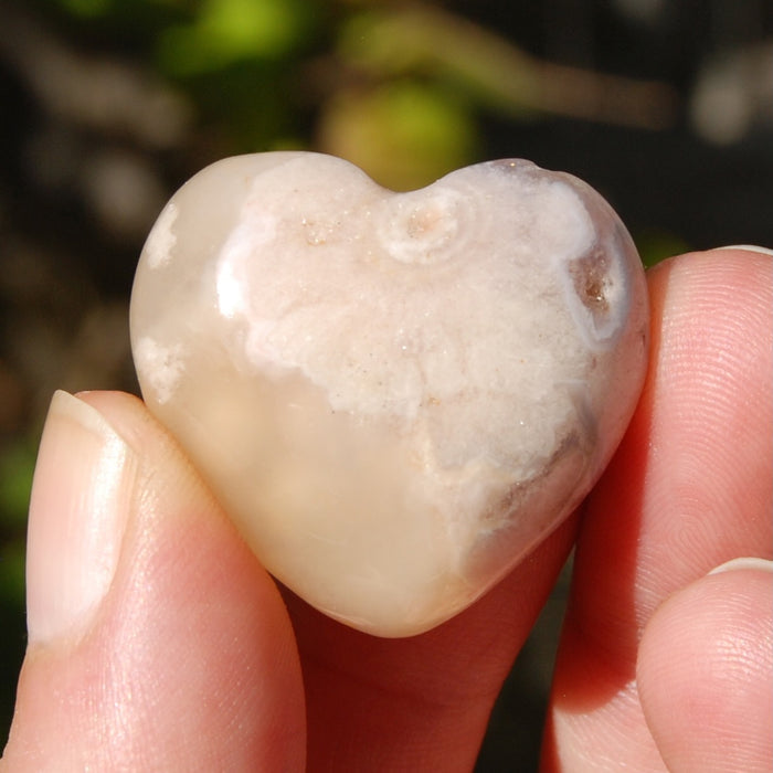Sakura Agate Crystal Heart