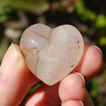 Sakura Agate Crystal Heart