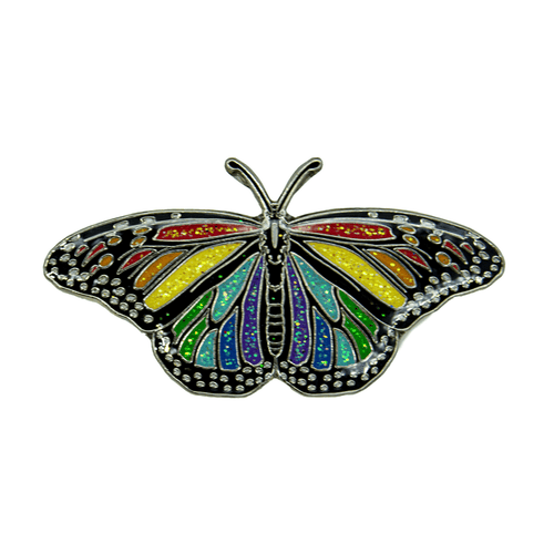 Rainbow Monarch Pride Pin (Glitter)