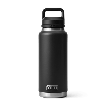 YETI Rambler 36 oz insulated water bottle in black with Chug Cap and carry handle