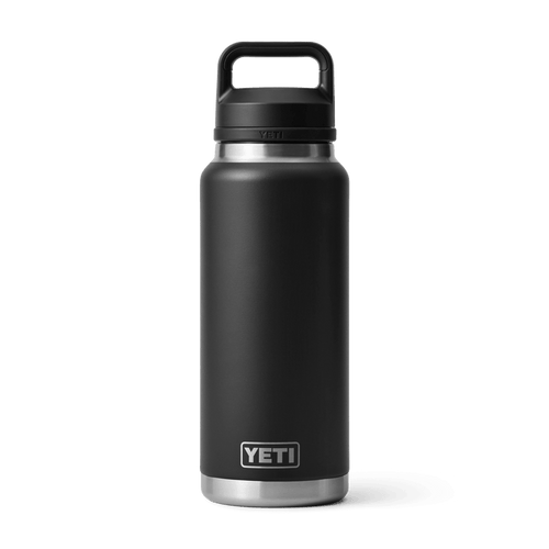 YETI Rambler 36 oz insulated water bottle in black with Chug Cap and carry handle