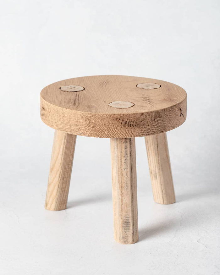 Round Reclaimed Wood Riser Stand | Made In USA: 8"