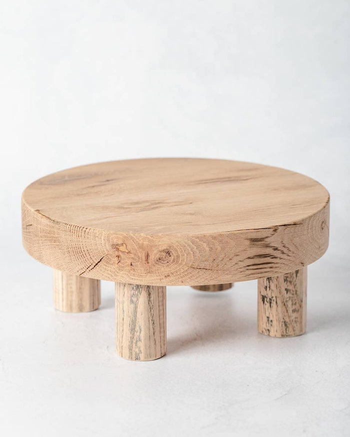 Round Reclaimed Wood Riser Stand | Made In USA: 8"