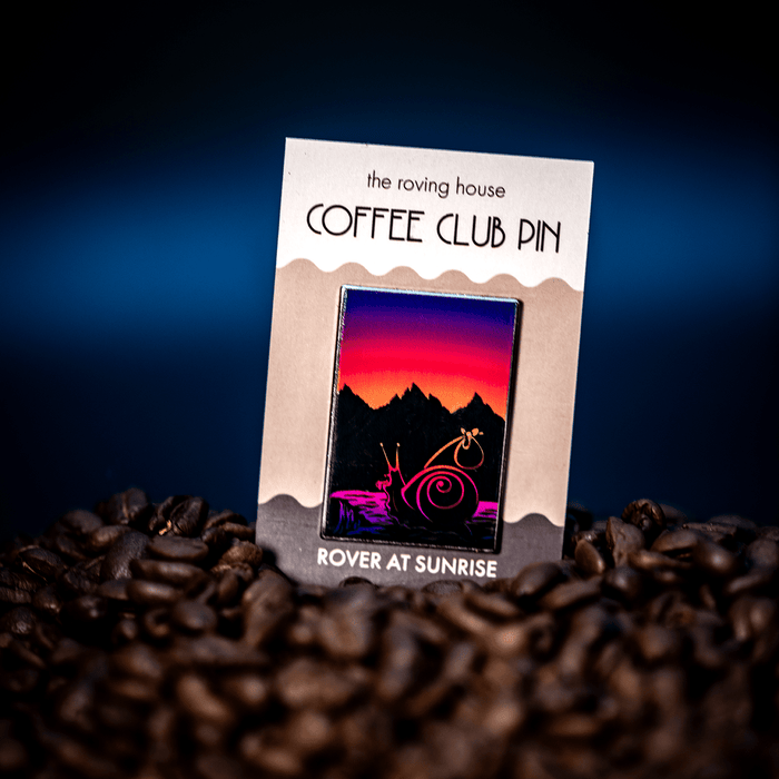 Rover at Sunrise Coffee Club Enamel Pin by The Roving House
