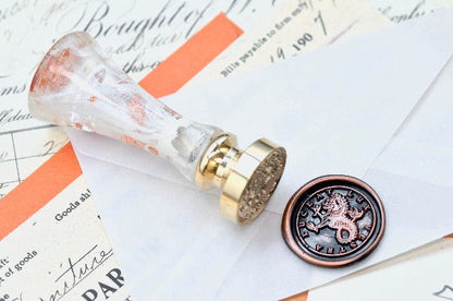 Sea Lion Latin Motto Wax Seal Stamp | S - Backtozero B20 - antique, Heraldic, latin, latin motto, Message, Mythical Creatures, potential, Retro, shine, Signature, signaturehandle