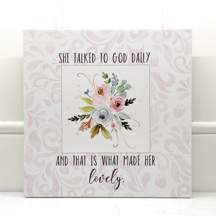 She Talked To God - 8x8 Canvas Print