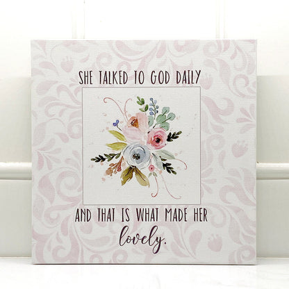 She Talked To God - 8x8 Canvas Print