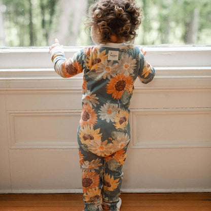 Sunflowers Sleep & Play: Mountain Blue / 0-3 Months
