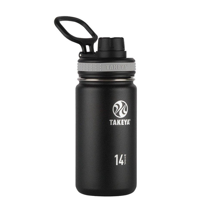Takeya 50011 Originals Vacuum-Insulated Stainless-Steel Water Bottle, 32oz, Black, 32 oz,