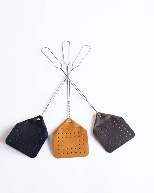 The Leather Flyswatter: Black