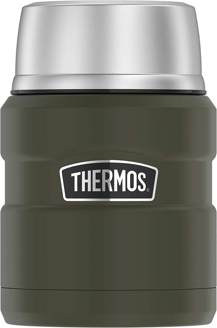 Thermos Stainless King 16 Ounce Food Jar with Folding Spoon, Stainless Steel