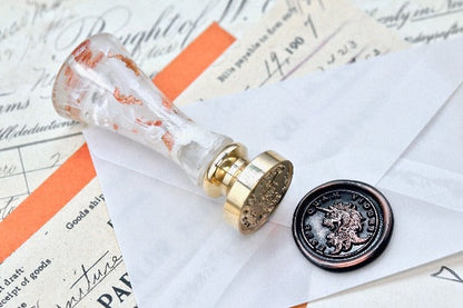 Unicorn Latin Motto Wax Seal Stamp | S - Backtozero B20 - antique, authentic, latin, latin motto, Message, motivation, Retro, Signature, signaturehandle