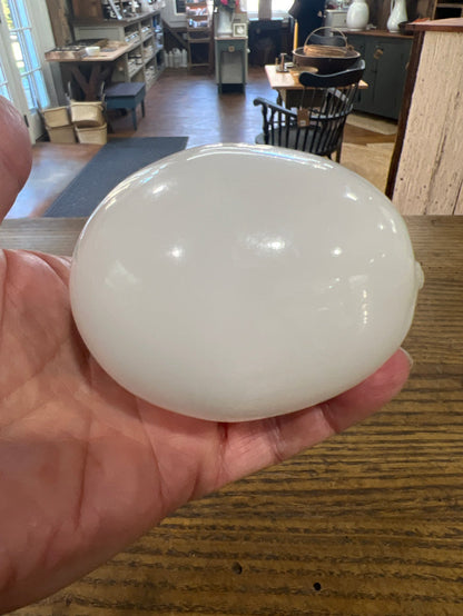 Vintage Hand Blown Milk Glass 3” Egg
