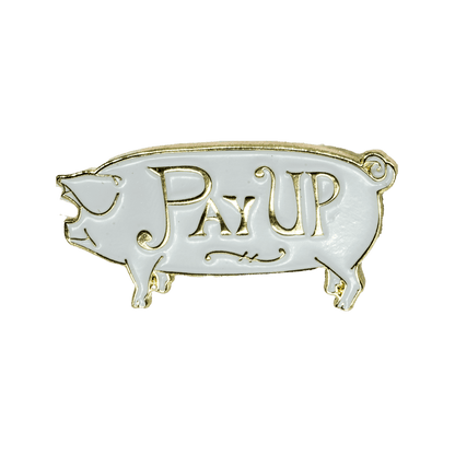 Pay-Up Pig Enamel Pin - Whiteout by The Roving House