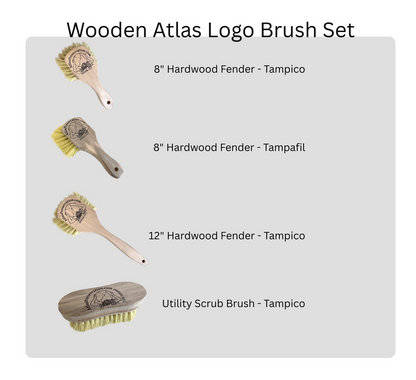 Wooden Atlas Logo Brush Set-Atlas Preservation-Atlas Preservation